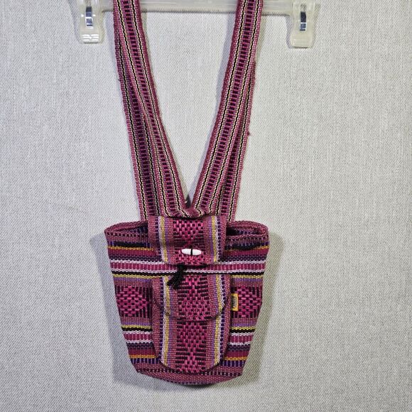 PINZON Handwoven Mini Backpack Boho Hippie Colorful bag 6X7 Multicolor - Picture 1 of 16